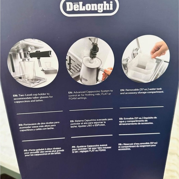 New in box Delonghi espresso cappuccino coffee maker - Picture 2 of 4